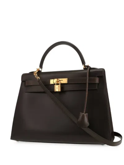 Pre-owned Hermes 2000 32 Kelly Tote Bag In Brown