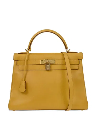 Pre-owned Hermes 2000 32 Kelly Tote Bag In Yellow