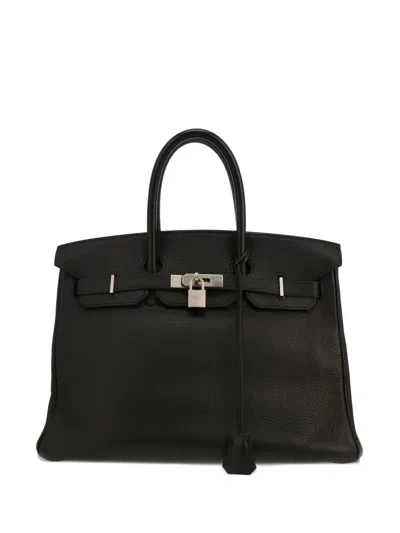 Pre-owned Hermes 2000 Birkin 35 Leather Tote Bag In Black