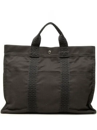 Pre-owned Hermes 2000 Canvas Herline Mm Tote Bag In Grey