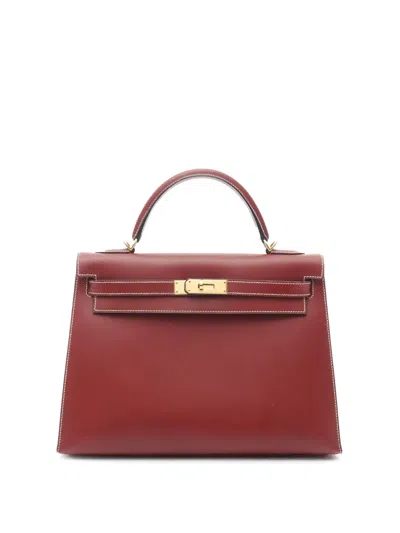 Pre-owned Hermes 2000 Chamonix Kelly Ii Sellier 32 Handbag In Red