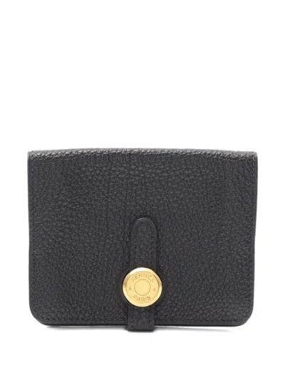 Pre-owned Hermes 2000 Dogon Cardholder In Black