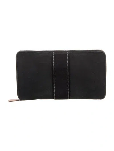 Pre-owned Hermes 2000's Herline Travel Wallet In Blue