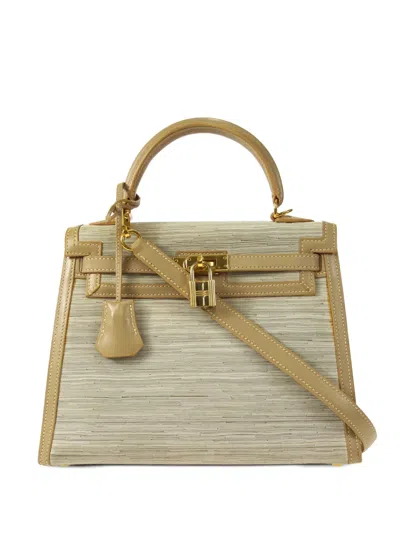 Pre-owned Hermes 2000  Kelly 25 Sellier Two-way Bag In Neutrals