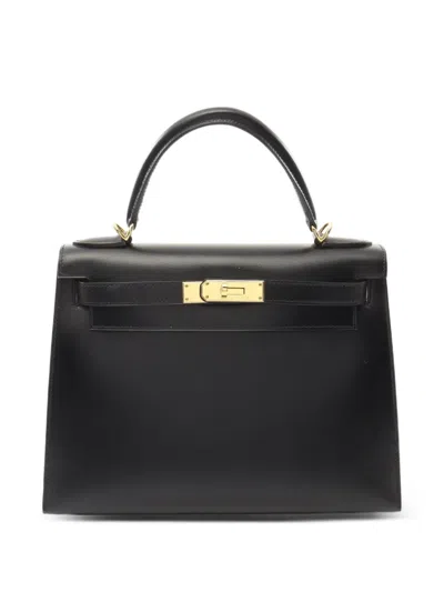 Pre-owned Hermes 2000 Kelly 28 Handbag In Black