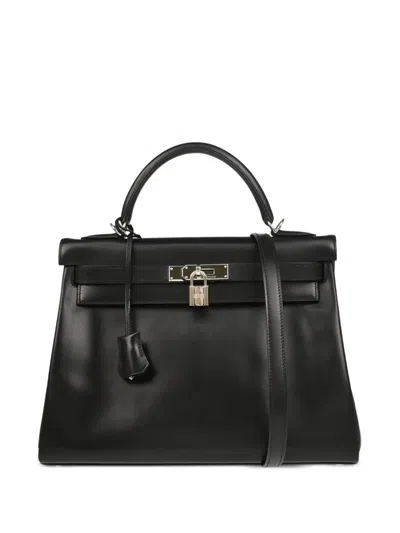 Pre-owned Hermes 2000 Kelly 32 Handbag In Black