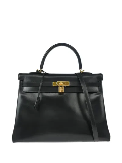 Pre-owned Hermes 2000 Kelly 35 Handbag In Black