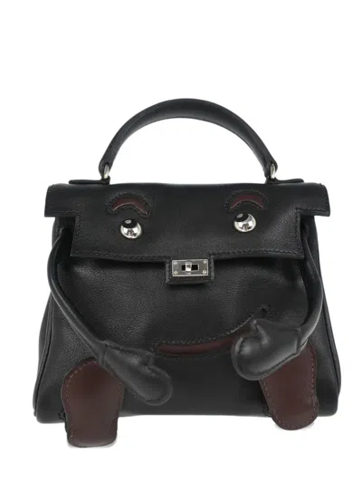 Pre-owned Hermes 2000 Kelly Doll Handbag In Black