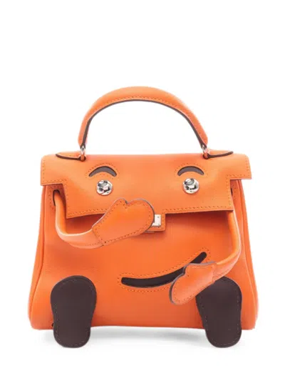 Pre-owned Hermes 2000 Kelly Doll Handbag In Orange