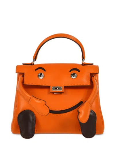 Pre-owned Hermes 2000  Kelly Doll Mini Bag In Orange