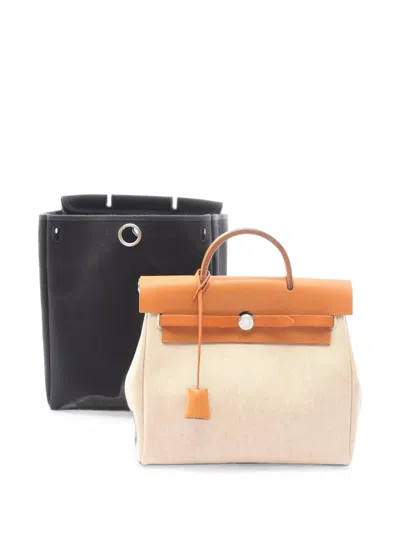 Pre-owned Hermes 2000 Pm Herbag Backpack (set Of Two) In ニュートラル