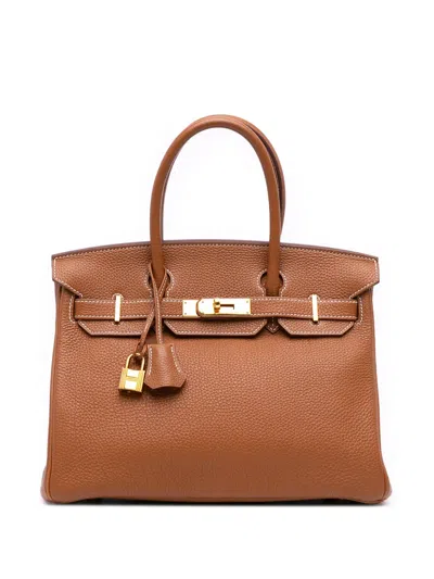 Pre-owned Hermes 2000 Togo Birkin Retourne 30 Handbag In Brown