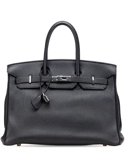 Pre-owned Hermes 2000 Togo Birkin Retourne 35 Handbag In Black