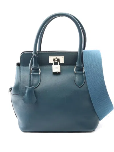 Pre-owned Hermes 2000 Toolbox 20 Two-way Handbag In Blue