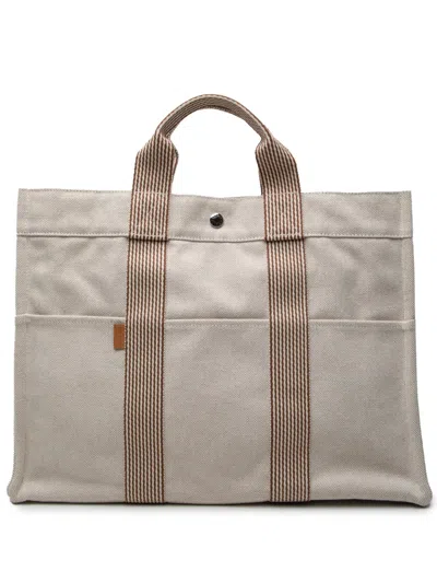 Pre-owned Hermes 2000-2010 Canvas Fourre Tout Mm Tote Bag In 中性色