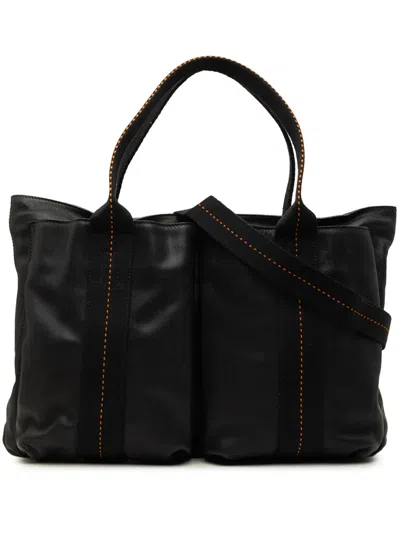 Pre-owned Hermes 2000-2010 Derma Caravan Horizontal Mm Satchel In Black