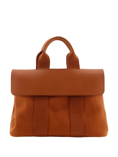 Pre-owned Hermes 2000-2014 Toile And Swift Valparaiso Pm Handbag In Orange