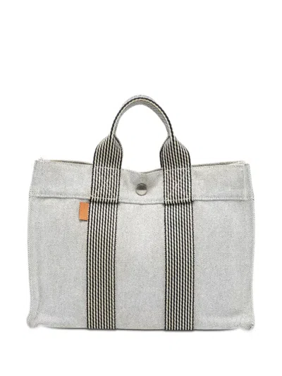 Pre-owned Hermes 2000-2015 Canvas Fourre Tout Pm Tote Bag In Gray