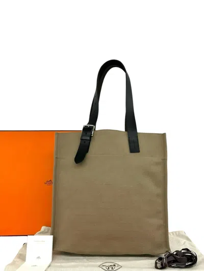 Pre-owned Hermes 2000-2015 Etriviere Shopping Tote Bag In Neutrals