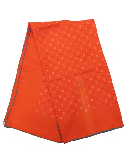 Pre-owned Hermes 2000-2020 Equestrian Print Silk Scarf 90 Scarves In Orange