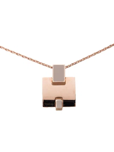 Pre-owned Hermes 2000-2020 Gold Plated And Enamel Eileen Pendant Necklace Costume Necklace