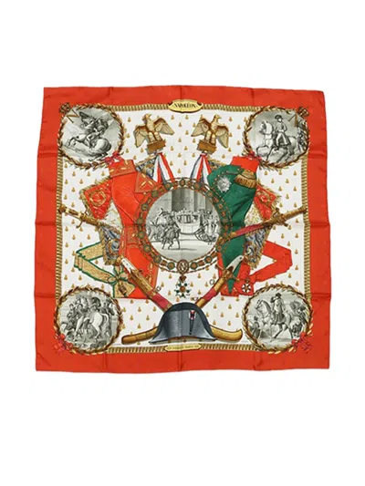 Pre-owned Hermes 2000-2020 Napoleon Silk Scarf Scarves In Orange