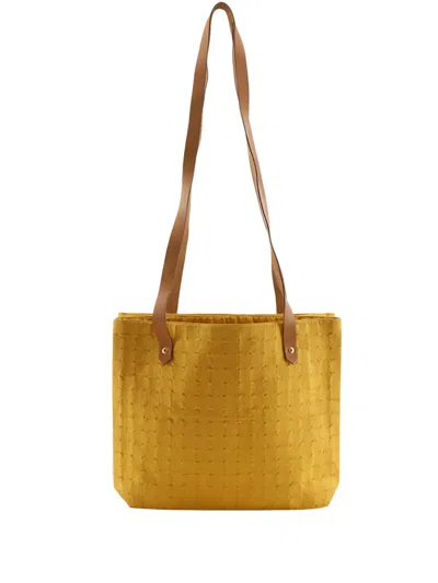 Pre-owned Hermes 2000-2020 Toile Ahmedabad Tote Bag In Yellow