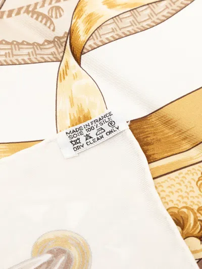 Pre-owned Hermes 2000-2025 Etriers Silk Scarf 90 Scarves In Brown