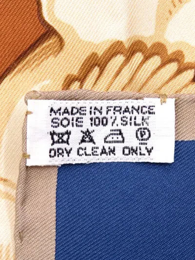 Pre-owned Hermes 2000-2025 Rythmes Du Monde Silk Scarf 90 Scarves In Blue