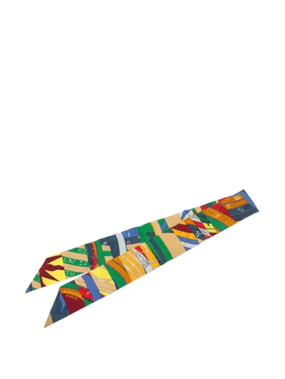 Pre-owned Hermes 2000-2026 Astrologie Nouvelle Silk Twilly Scarf Scarves In Multicolour