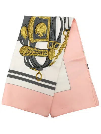 Pre-owned Hermes 2000-2026 Brides De Gala Silk Scarf 90 Scarves In Pink