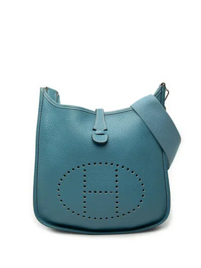 Pre-owned Hermes 2000-2026 Clemence Evelyne Ii 29 Crossbody Bag In Blue