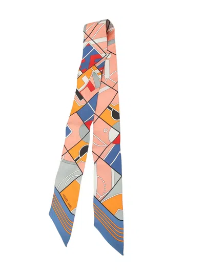 Pre-owned Hermes 2000-2026  Sports Silk Twilly Scarf Scarves In Pink