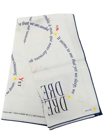 Pre-owned Hermes 2000-2026 In Pursuit Of Dreams Silk Scarf 70 Scarves In White