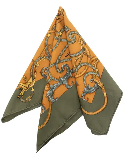 Pre-owned Hermes 2000-2026 L Instruction Du Roy Silk Scarf 42 Scarves In Orange