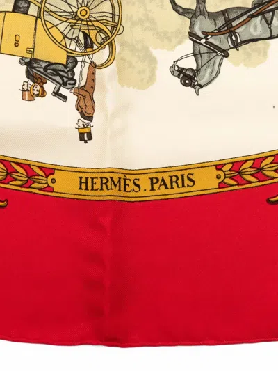 Pre-owned Hermes 2000-2026 La Promenade De Longchamps Silk Scarf 90 Scarves In Multicolour