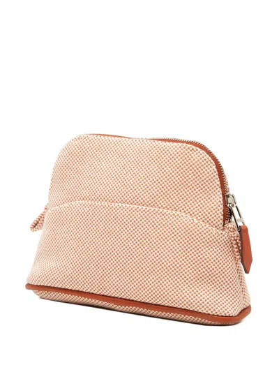 Pre-owned Hermes 2000-2026 Mini Cotton Bolide Casaque Case Pouch In Orange