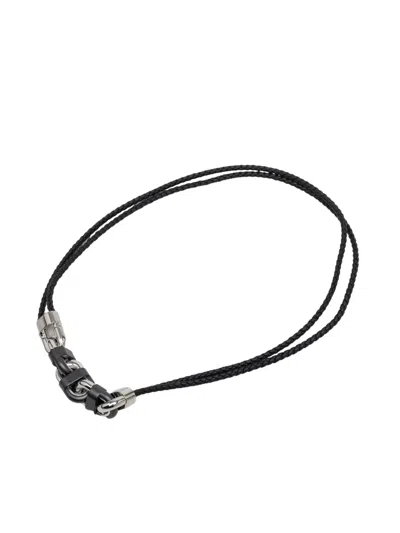 Pre-owned Hermes 2000-2026 Swift Chaine Maillon Double Tour Costume Necklace In Black