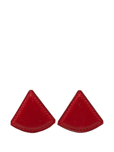 Pre-owned Hermes 2000-2026 Swift Triangle Clip On Earrings Costume Earrings In Gold