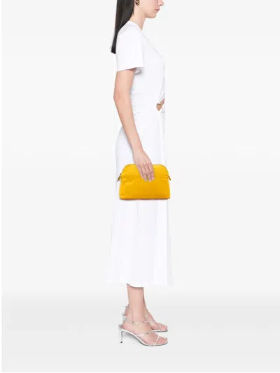 Pre-owned Hermes 2000-2026 Toile Bolide Trousse De Voyage Pouch Pm Vanity Bag In Yellow
