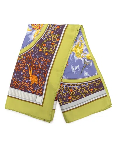 Pre-owned Hermes 2000-2026 Www..com Silk Scarf 90 Scarves In Blue