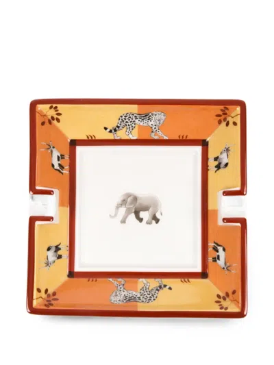 Pre-owned Hermes 2000s African Square Ashtrays In White