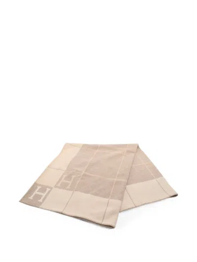 Pre-owned Hermes 2000s Avalon Iii Blanket In Neutral
