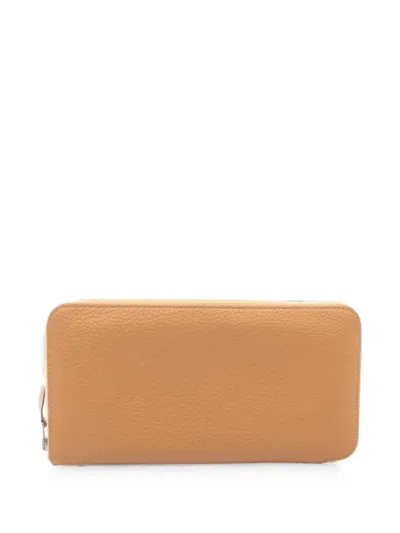 Pre-owned Hermes 2000s Azap Long Togo Wallet In Brown