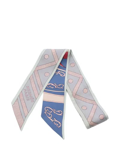 Pre-owned Hermes 2000s Balade En Berline Scarf In Gray