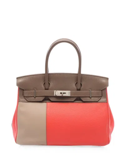 Pre-owned Hermes 2000s Birkin 30 Kazak Tote Bag In Orange