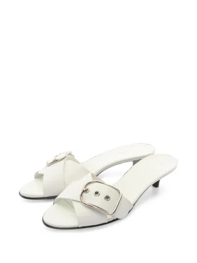Pre-owned Hermes 2000s Buckled-detail Leather Sandals In White