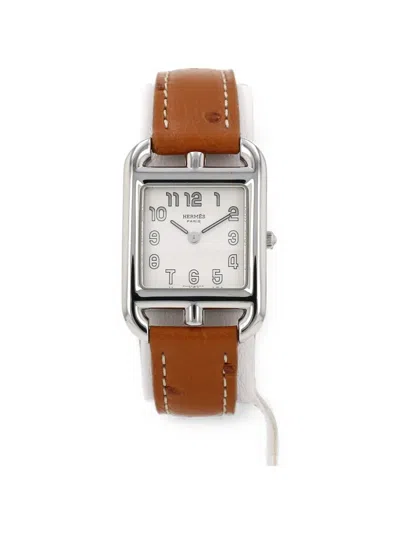 Pre-owned Hermes 2000s Cape Cod Rectangular 34mm Watch In White