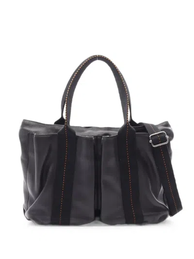 Pre-owned Hermes 2000s Caravan Horizontal Mm Handbag In Black