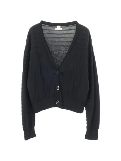 Pre-owned Hermes 2000s Chaine D'ancre Cardigan In Black
